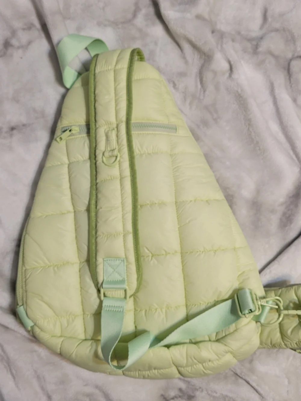 Simply Southern Light Green Quilted Sling Backpack
